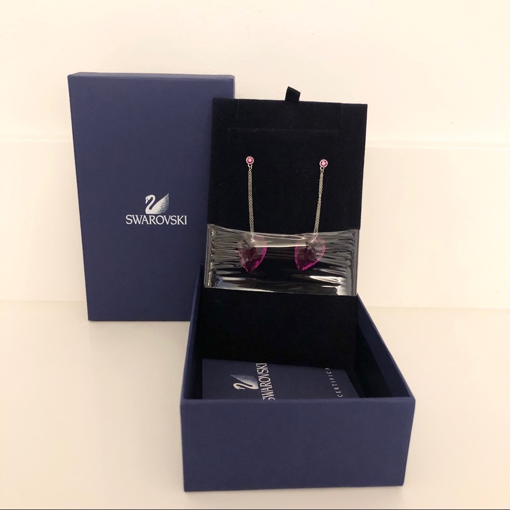 Swarovski Linear Chain Pierced Earrings